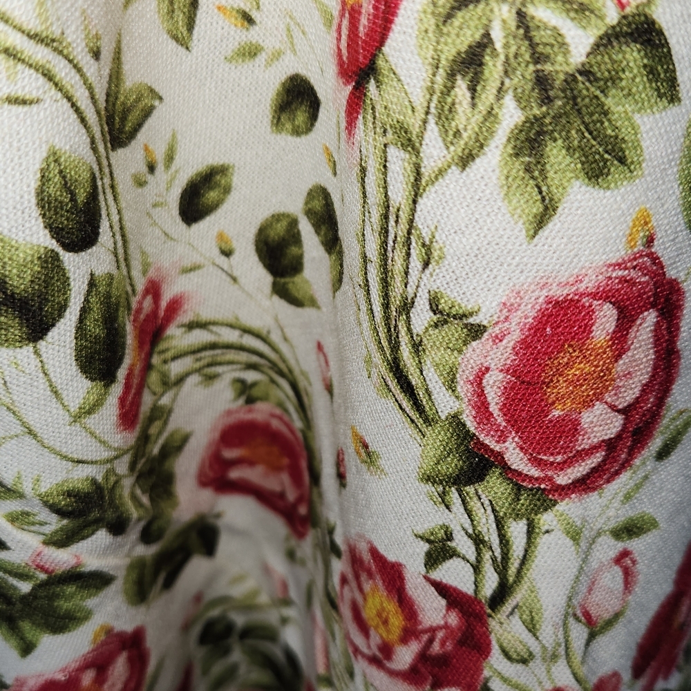 NWT Max Studio Plunge Neck Midi Dress Size S Yellow/Wildflowers Puff Sleeves - Picture 7 of 12